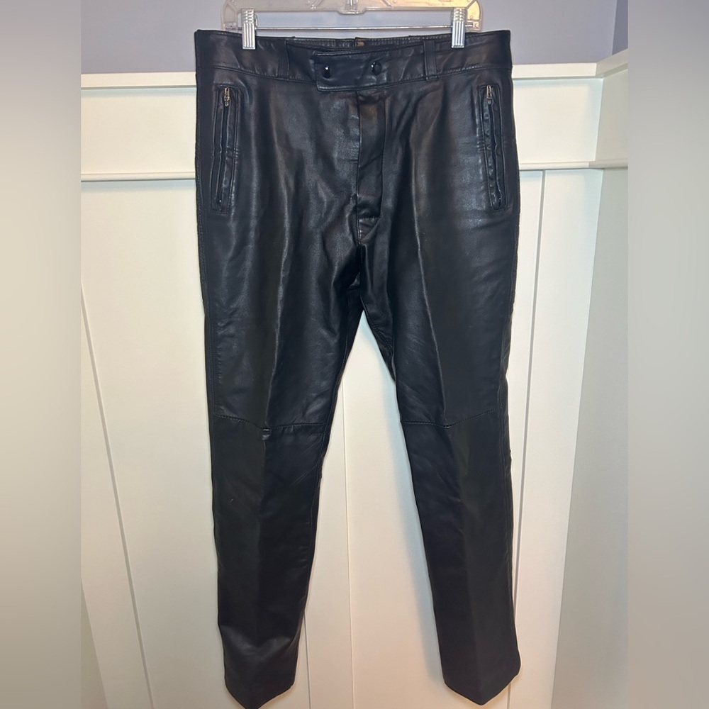 Vintage thick leather racing pants